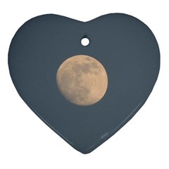 The Moon And Blue Sky Heart Ornament (2 Sides)