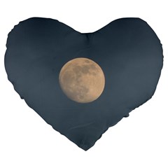 The Moon And Blue Sky Large 19  Premium Heart Shape Cushions by picsaspassion