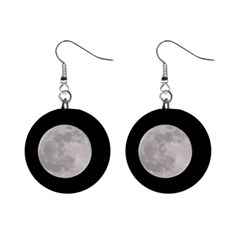 Full Moon At Night Mini Button Earrings by picsaspassion