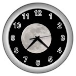 Full Moon at night Wall Clocks (Silver)  Front