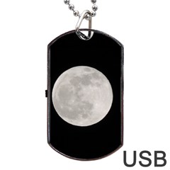 Full Moon At Night Dog Tag Usb Flash (two Sides)  by picsaspassion