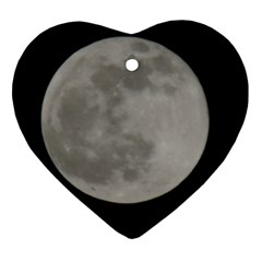 Close To The Full Moon Heart Ornament (2 Sides) by picsaspassion