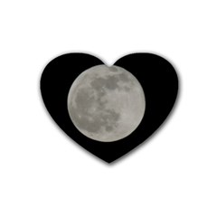 Close To The Full Moon Rubber Coaster (heart)  by picsaspassion