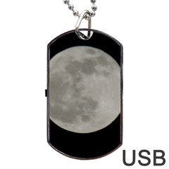 Close To The Full Moon Dog Tag Usb Flash (two Sides) 