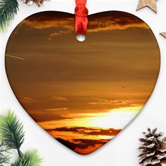 Summer Sunset Ornament (heart)  by picsaspassion