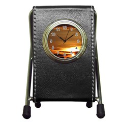 Summer Sunset Pen Holder Desk Clocks by picsaspassion