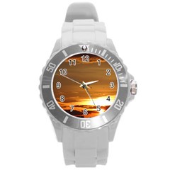 Summer Sunset Round Plastic Sport Watch (l) by picsaspassion