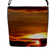 Summer Sunset Flap Messenger Bag (l)  by picsaspassion