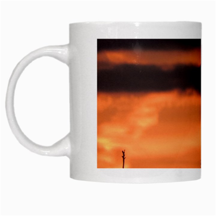 Tree branches and sunset White Mugs