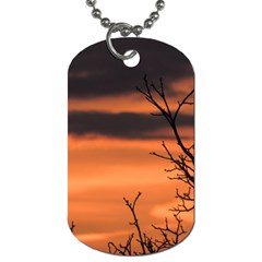 Tree Branches And Sunset Dog Tag (one Side) by picsaspassion