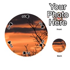 Tree Branches And Sunset Playing Cards 54 (round)  by picsaspassion