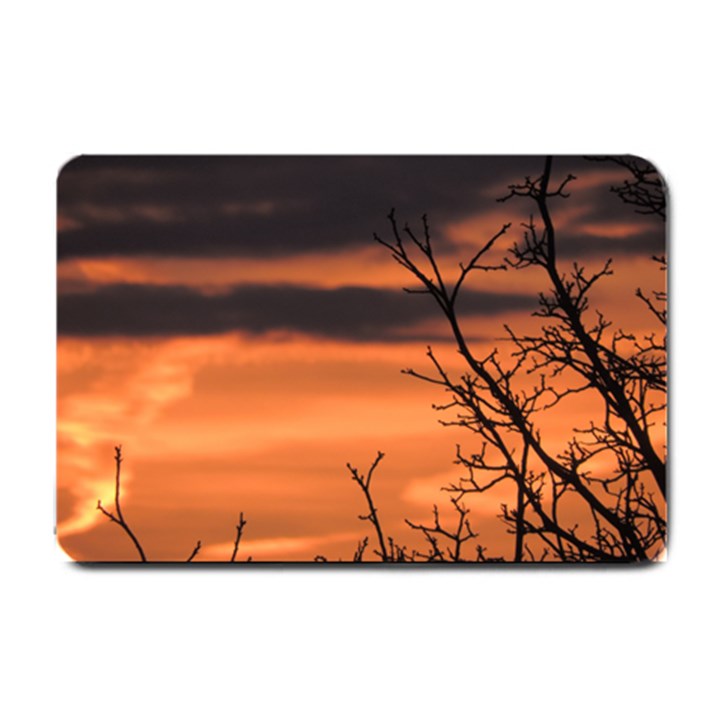 Tree branches and sunset Small Doormat 