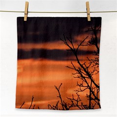 Tree Branches And Sunset Face Towel by picsaspassion