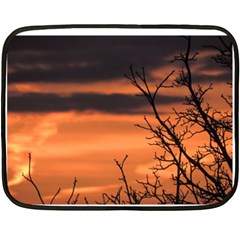 Tree Branches And Sunset Double Sided Fleece Blanket (mini)  by picsaspassion