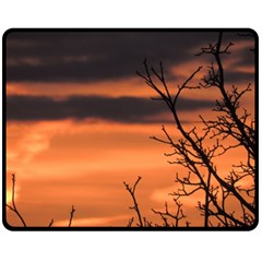 Tree Branches And Sunset Fleece Blanket (medium)  by picsaspassion