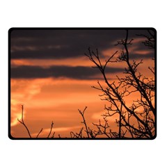 Tree Branches And Sunset Double Sided Fleece Blanket (small)  by picsaspassion