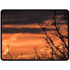 Tree Branches And Sunset Double Sided Fleece Blanket (large)  by picsaspassion