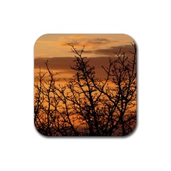 Colorful Sunset Rubber Coaster (square)  by picsaspassion