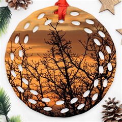 Colorful Sunset Ornament (round Filigree)  by picsaspassion