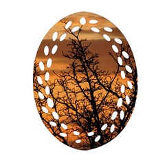 Colorful Sunset Oval Filigree Ornament (2-side)  by picsaspassion