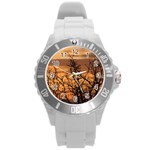 Colorful Sunset Round Plastic Sport Watch (L) Front