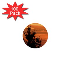 Christmas Tree And Sunset 1  Mini Buttons (100 Pack) 