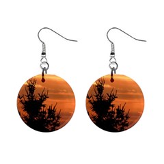 Christmas Tree And Sunset Mini Button Earrings