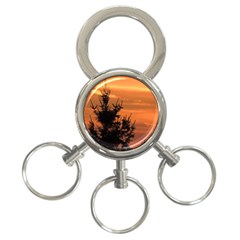 Christmas Tree And Sunset 3-ring Key Chains by picsaspassion