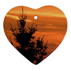 Christmas Tree And Sunset Heart Ornament (2 Sides)