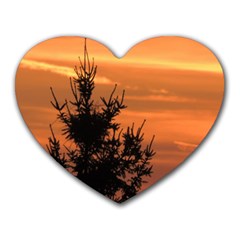 Christmas Tree And Sunset Heart Mousepads