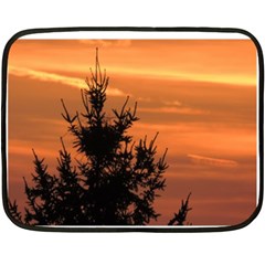 Christmas Tree And Sunset Double Sided Fleece Blanket (mini)  by picsaspassion