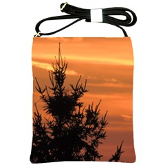 Christmas Tree And Sunset Shoulder Sling Bags by picsaspassion