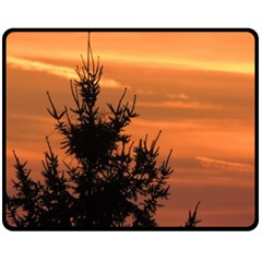 Christmas Tree And Sunset Fleece Blanket (medium) 