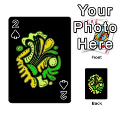 Yellow And Green Spot Playing Cards 54 Designs  by Valentinaart