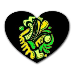 Yellow And Green Spot Heart Mousepads by Valentinaart