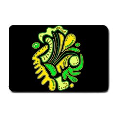 Yellow And Green Spot Small Doormat  by Valentinaart