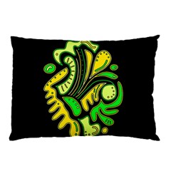 Yellow And Green Spot Pillow Case by Valentinaart