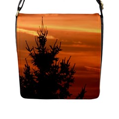 Christmas Tree And Sunset Flap Messenger Bag (l)  by picsaspassion