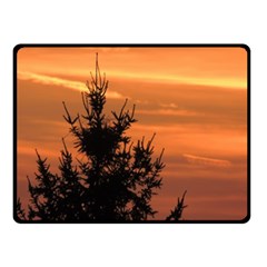 Christmas Tree And Sunset Double Sided Fleece Blanket (small)  by picsaspassion