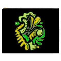 Yellow And Green Spot Cosmetic Bag (xxxl)  by Valentinaart