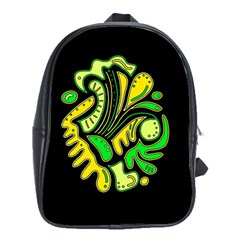 Yellow And Green Spot School Bags (xl)  by Valentinaart