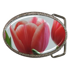 Red - White Tulip Flower Belt Buckles by picsaspassion