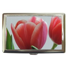 Red - White Tulip Flower Cigarette Money Cases by picsaspassion