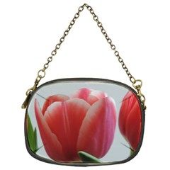 Red - White Tulip Flower Chain Purses (one Side)  by picsaspassion