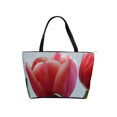 Red - White Tulip Flower Shoulder Handbags by picsaspassion