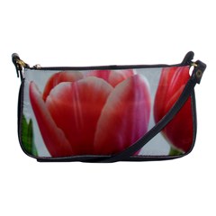 Red - White Tulip Flower Shoulder Clutch Bags