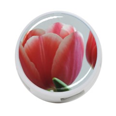 Red - White Tulip Flower 4-port Usb Hub (two Sides)  by picsaspassion