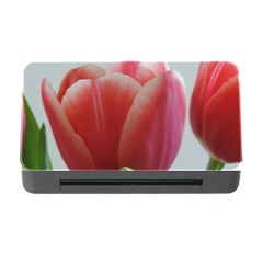 Red - White Tulip Flower Memory Card Reader With Cf by picsaspassion