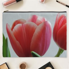 Red - White Tulip Flower Cosmetic Bag (xxxl)  by picsaspassion