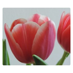 Red - White Tulip Flower Double Sided Flano Blanket (small) 